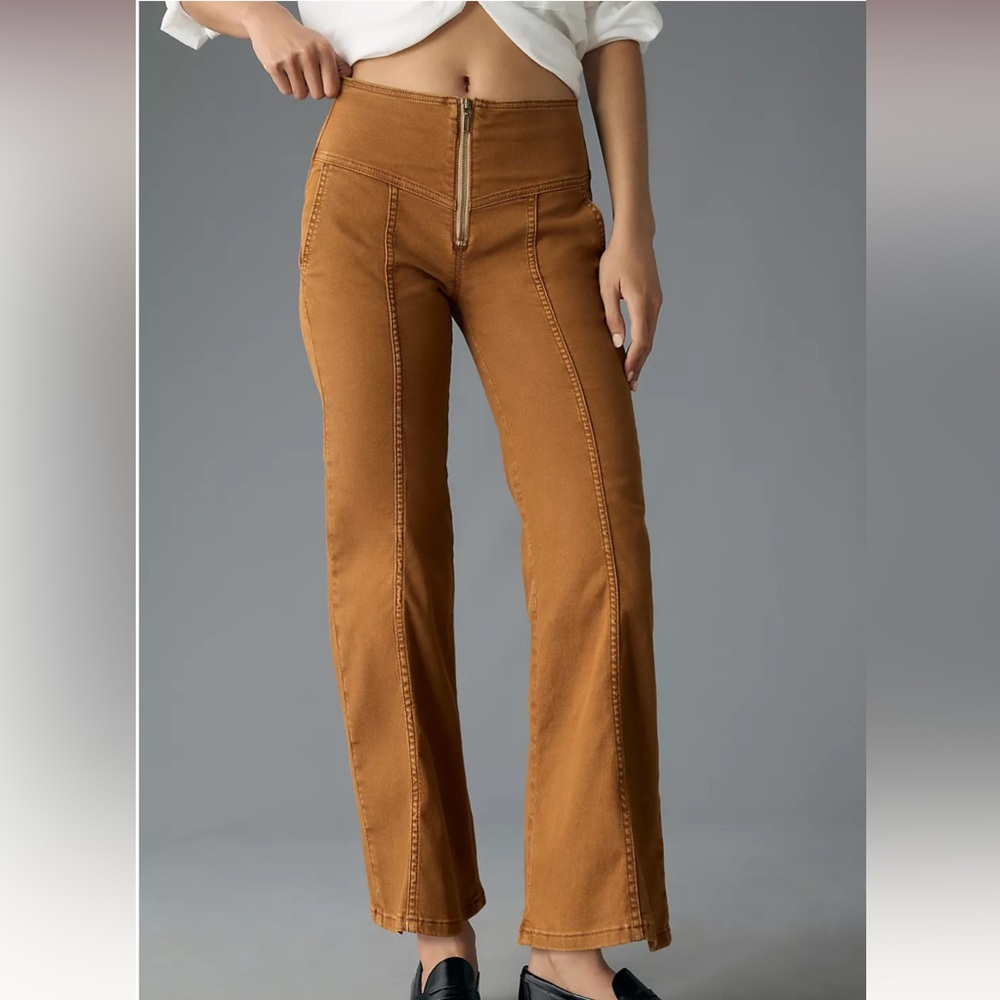 Anthropologie Pilcro Mid-Rise Crop Flare Pants